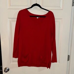 New York & Company Vibrant Red Knit Top
